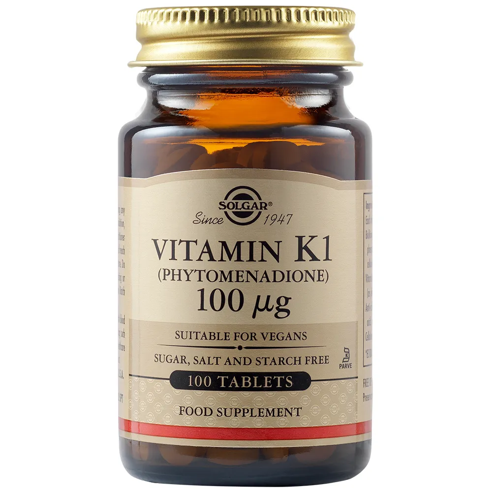 Vitamina K1 100mcg, 100 tablete, Solgar