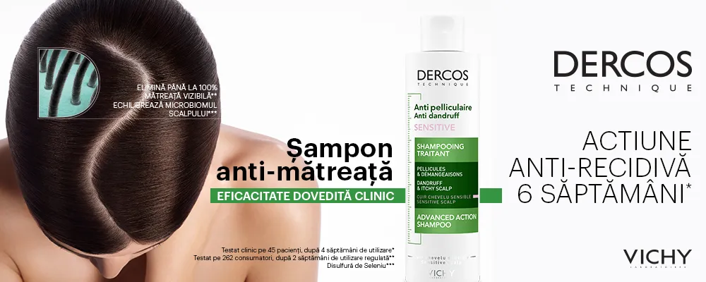 Sampon anti-matreata pentru scalp sensibil Dercos, 200ml, Vichy