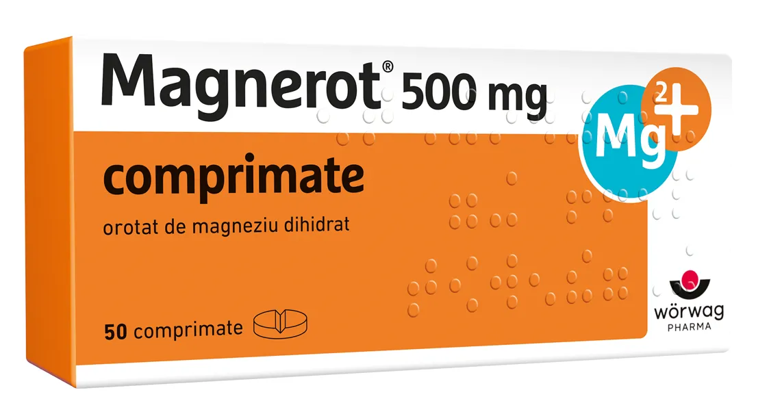 Magnerot 500mg, 50 comprimate, Worwag Pharma