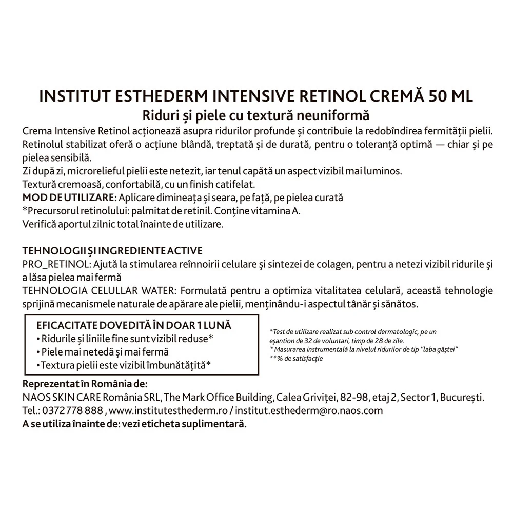 Crema Intensive Retinol, 50ml, Institut Esthederm