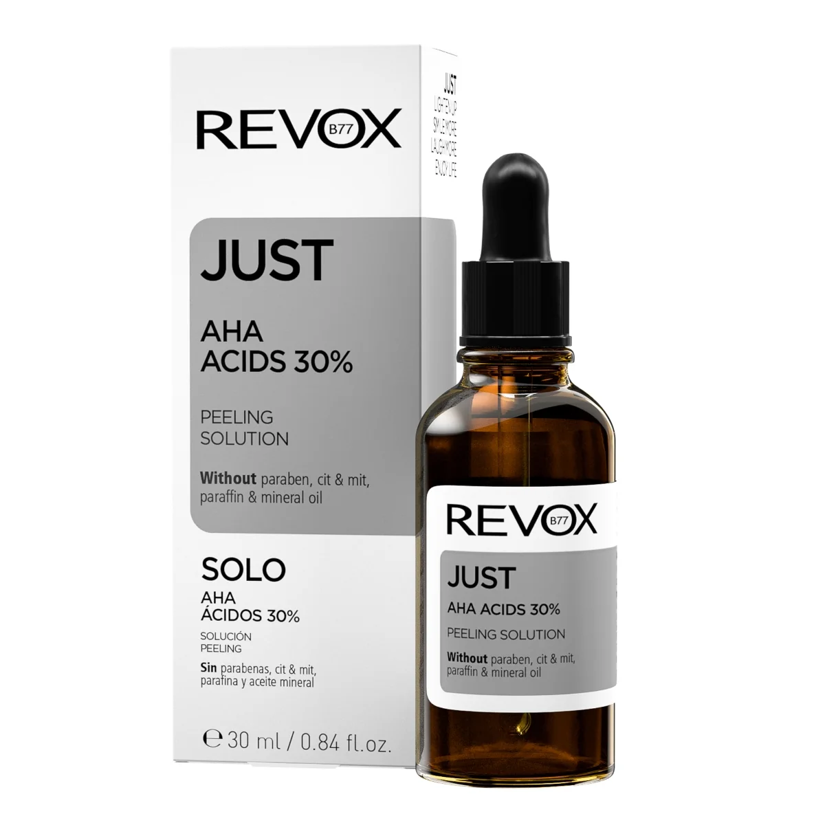 Ser pentru fata Just AHA Acids Peeling Solution, 30ml, Revox