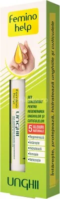 Ser pentru regenerarea unghiilor si cuticulelor Femino help, 2 ml, Zdrovit 