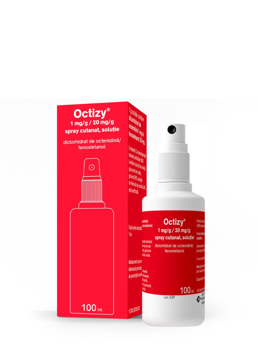 Spray antiseptic Octizy 1mg/g + 20mg/g, 100ml, Egis Pharmaceuticals