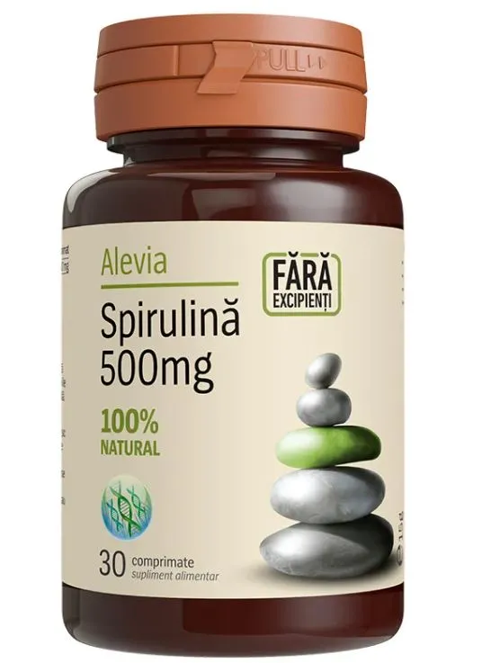 Spirulina 500 mg, 30 comprimate, Alevia