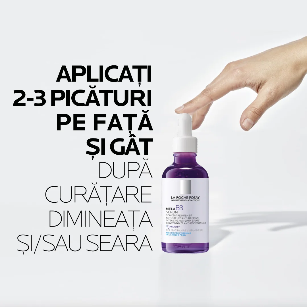 Ser concentrat intensiv pentru corectare pete pigmentare cu efect anti-recurenta pentru orice tip de ten Mela B3, 50ml, La Roche-Posay