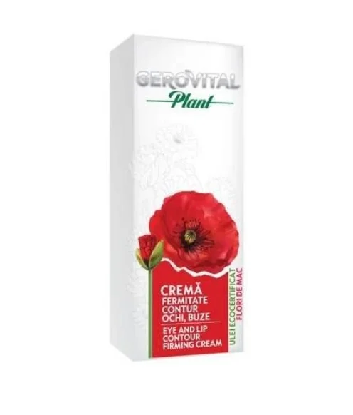 Crema fermitate contur ochi si buze Plant, 15ml, Gerovital