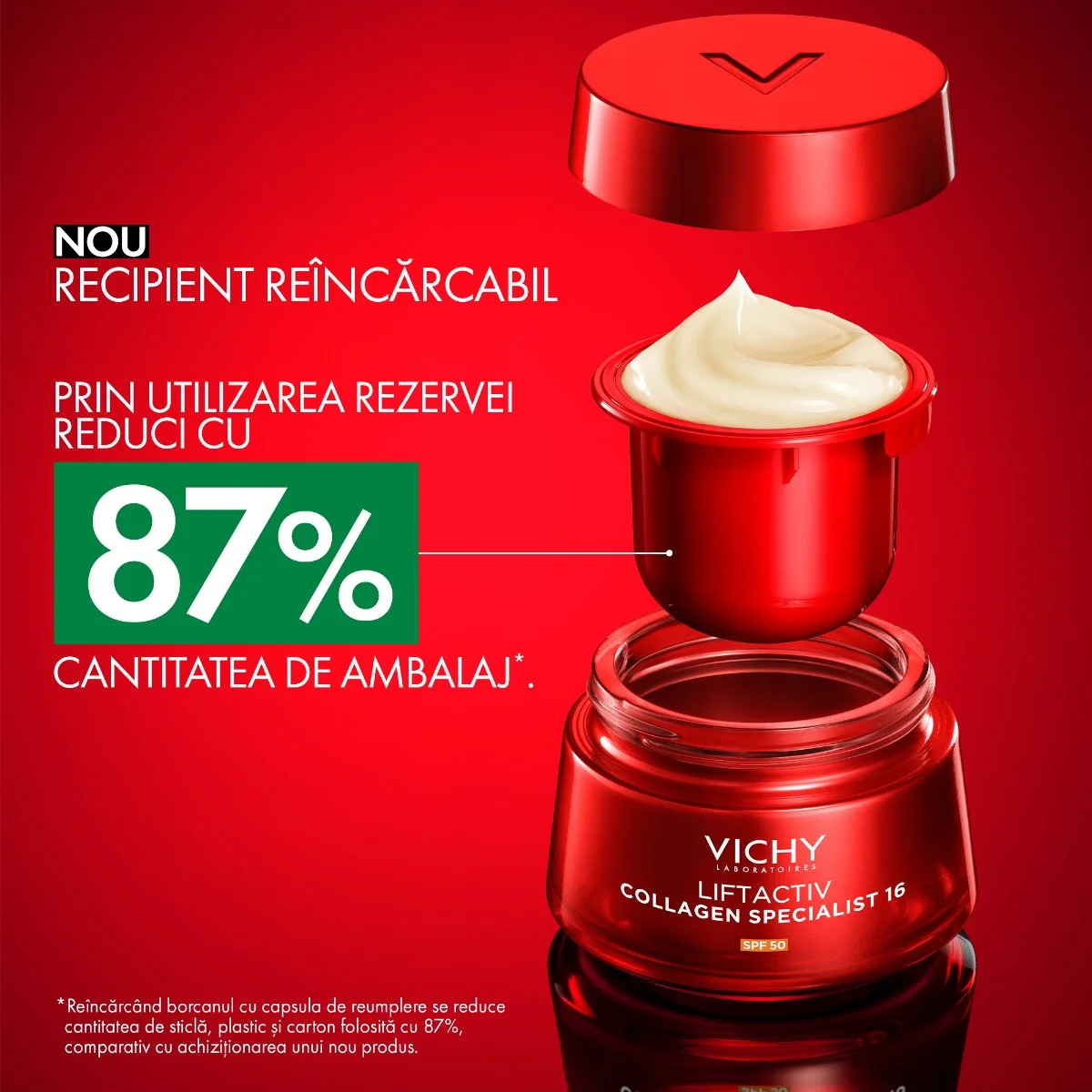 Rezerva crema antirid de zi Liftactiv Collagen Specialist 16 SPF 50, 50ml, Vichy