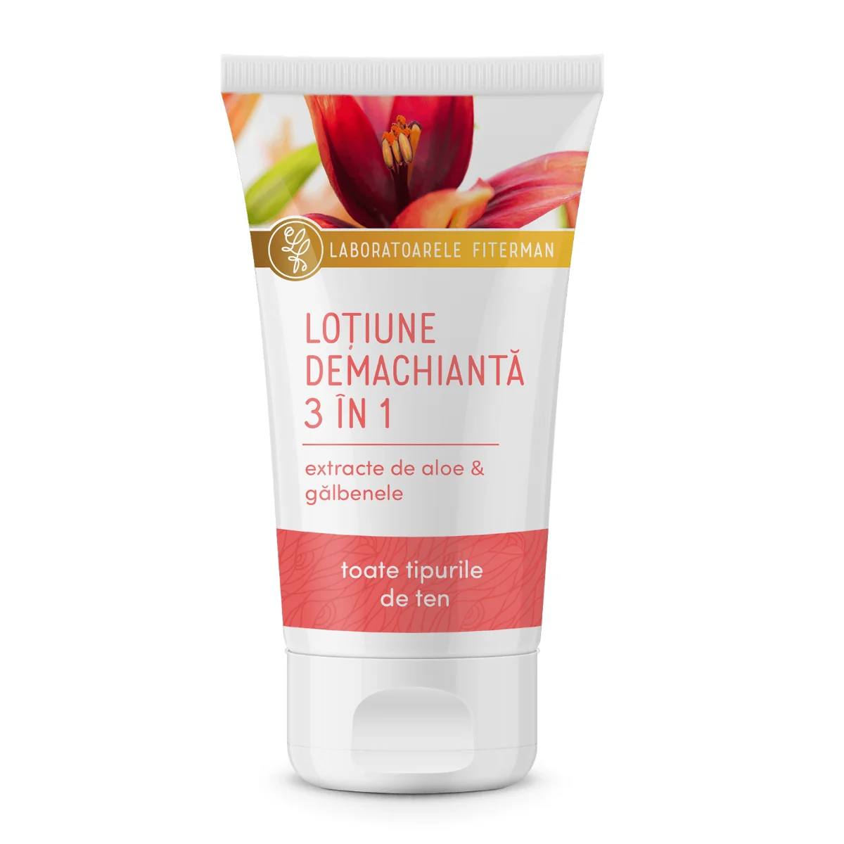 Lotiune demachianta 3 in 1 cu extract de aloe si galbenele, 150ml, Fiterman