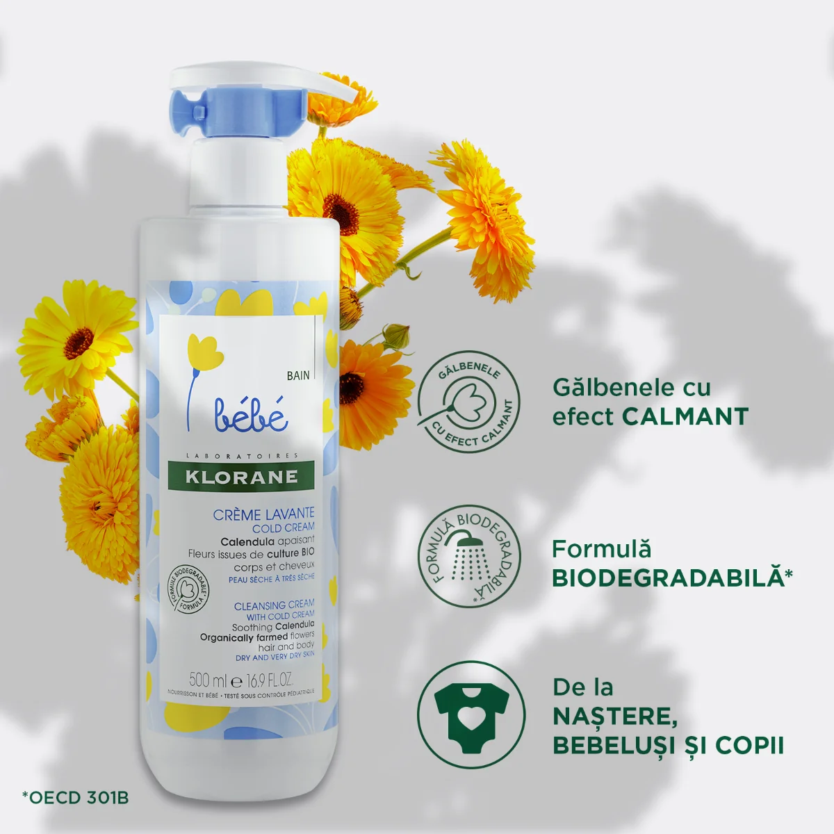 Crema de curatare ColdCream, 500ml, Klorane Bebe