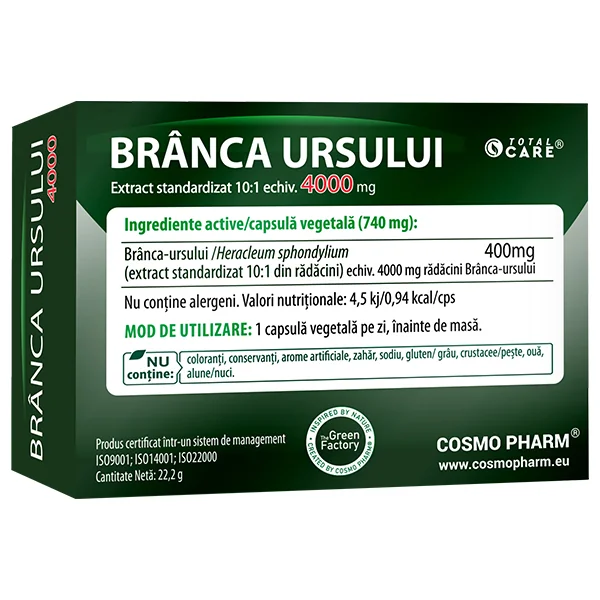 Branca Ursului 4000 Total Care, 30 capsule, Cosmopharm