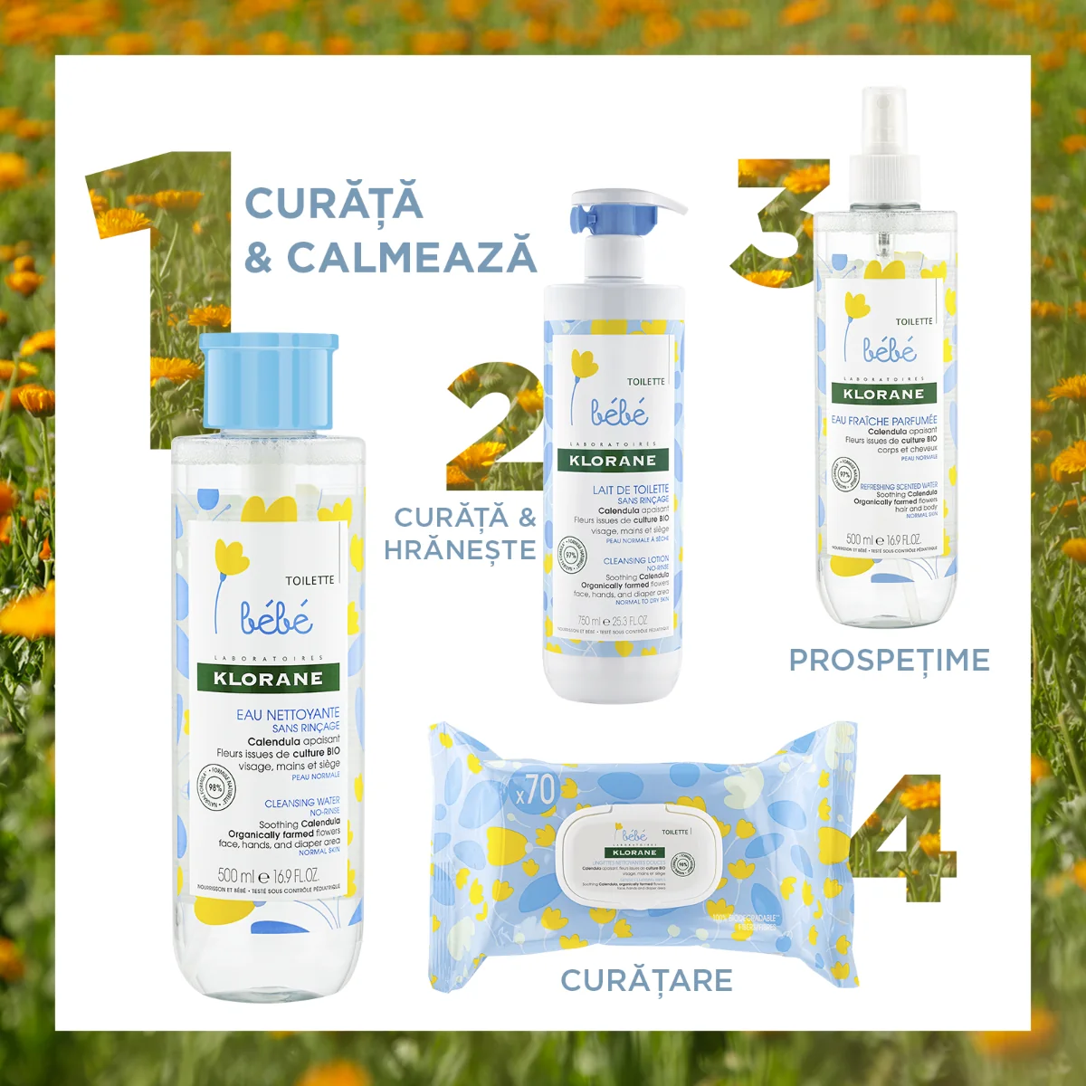 Apa de curatare, 500 ml, Klorane Bebe