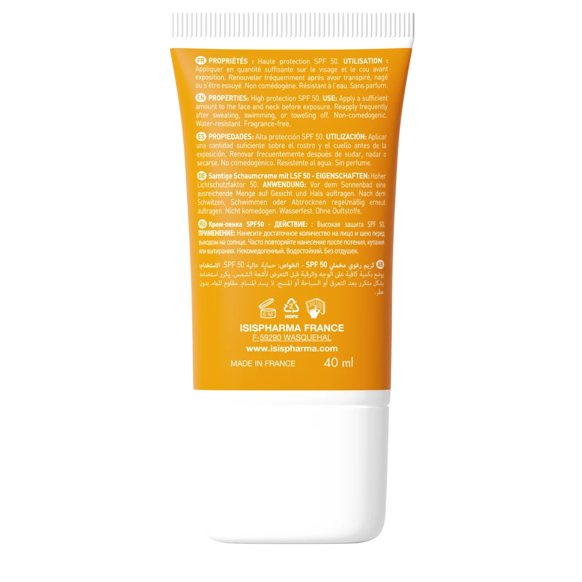 Crema cu protectie solara SPF50 UVEblock Velvet, 40ml, Isispharma
