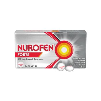 Nurofen Forte 400 mg, 24 drajeuri, Reckitt Benckiser 