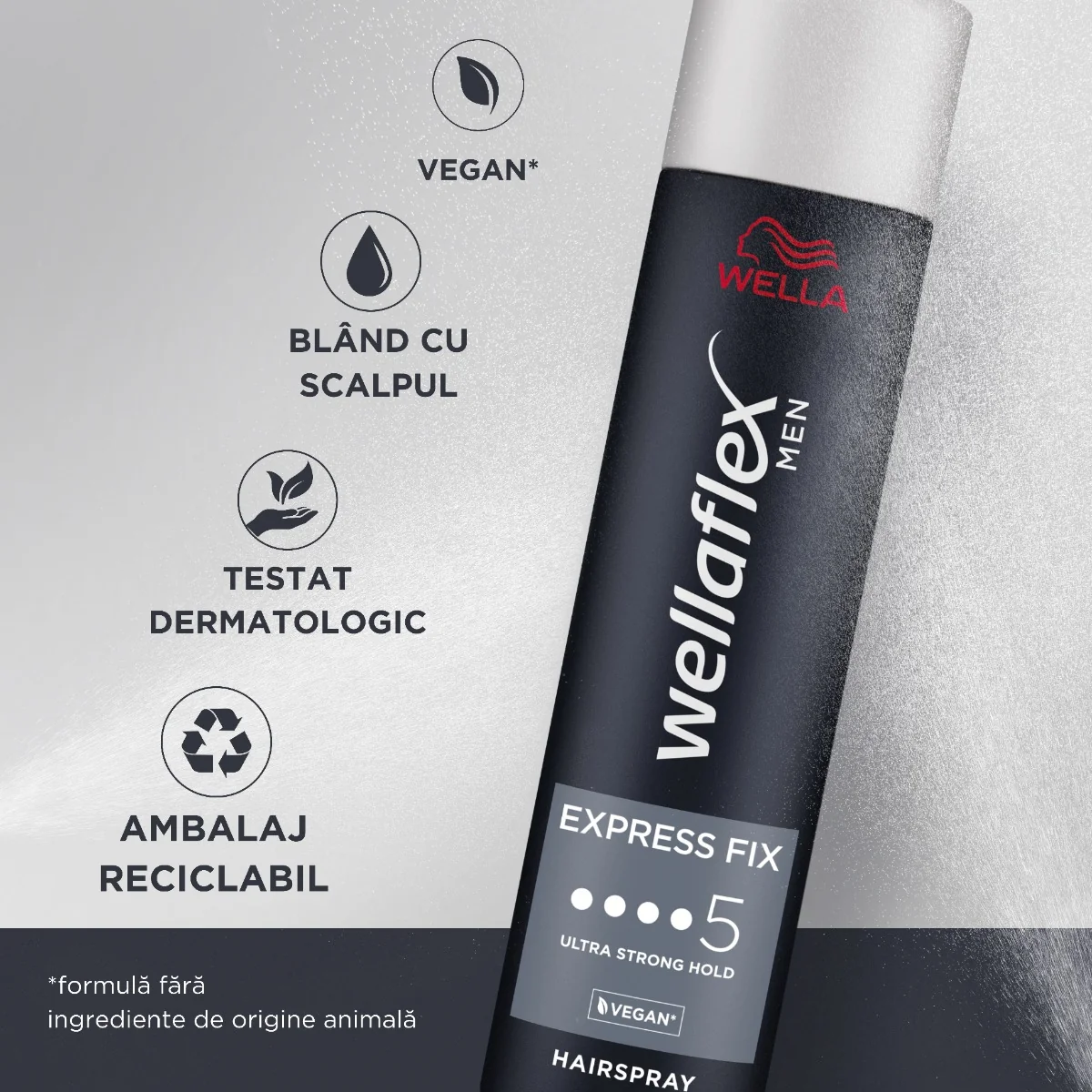 Fixativ cu grad de fixare 5 Men Express Fix Wellaflex, 250ml, Wella