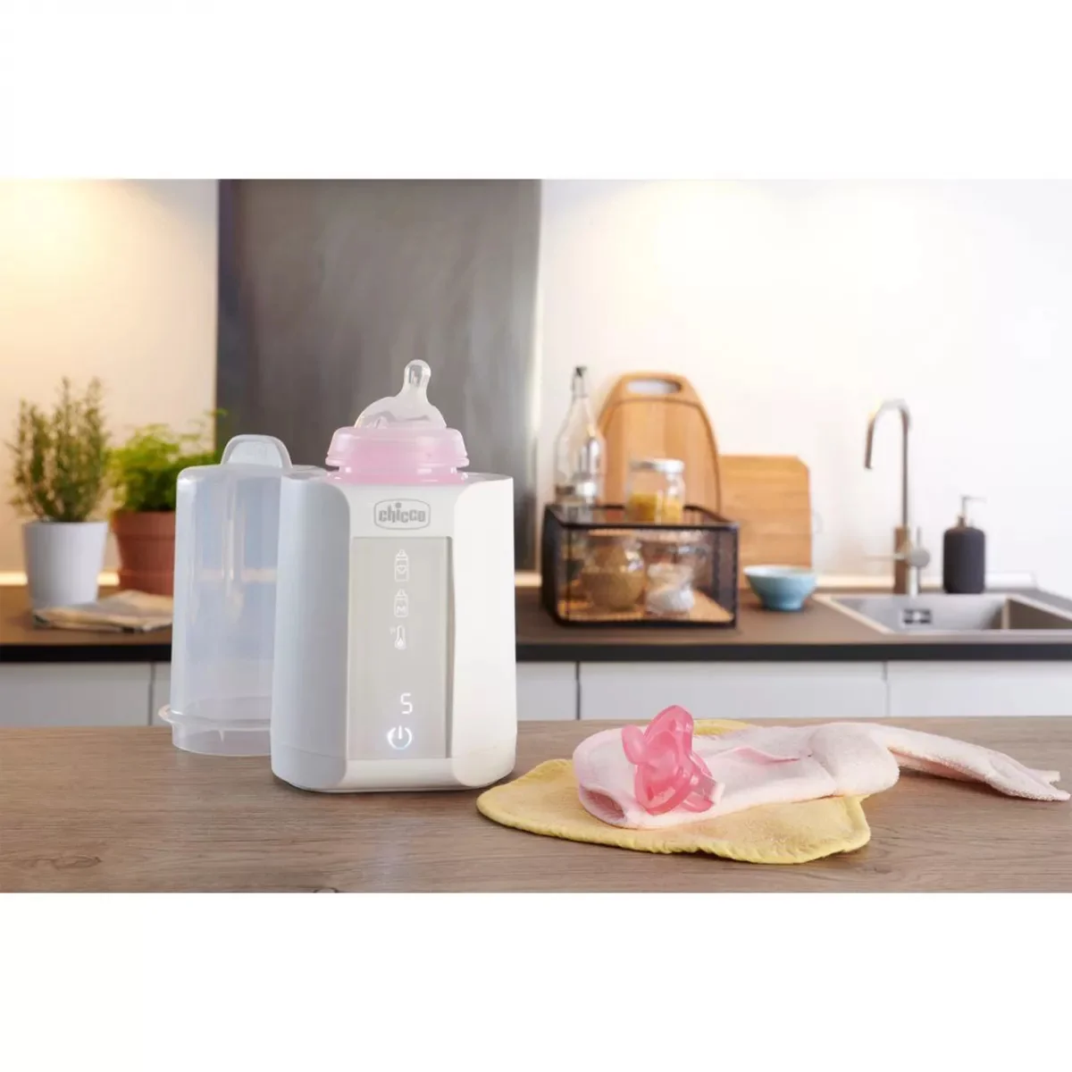 Incalzitor digital electric si sterilizator cu aburi 2 in 1 0luni+, 1 bucata, Chicco