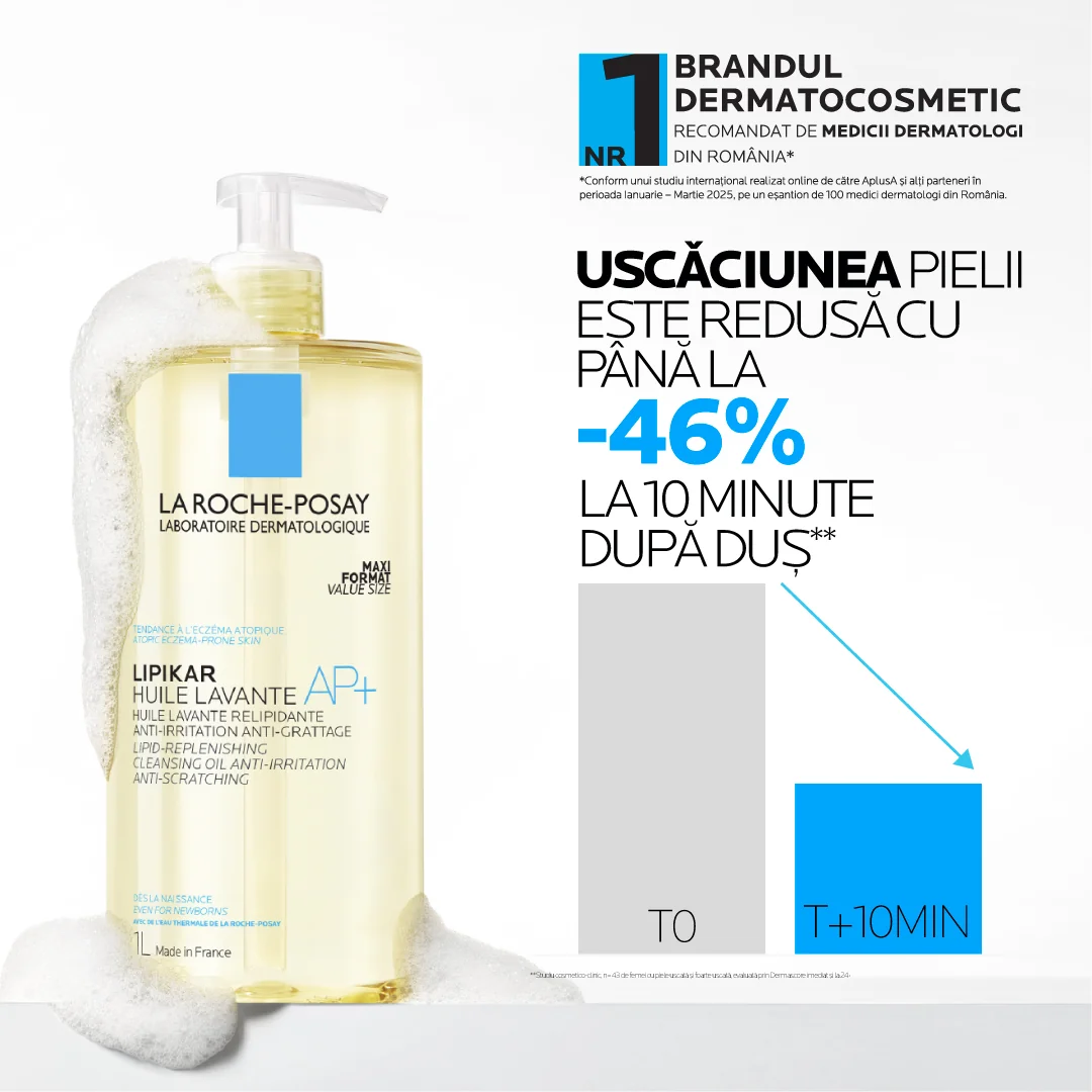 Ulei de spalare pentru pielea uscata cu tendinta atopica AP+ Lipikar, 1000ml, La Roche-Posay
