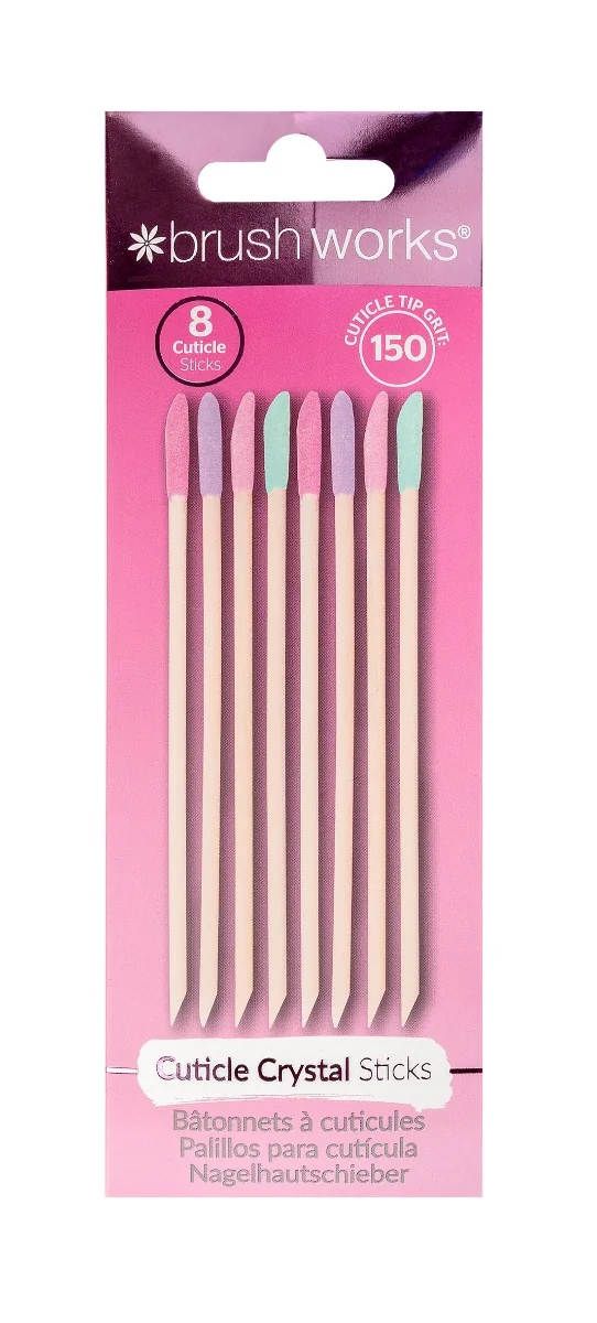 Betisoare pentru cuticule cu varf cristalizat, 8 bucati, Brushworks