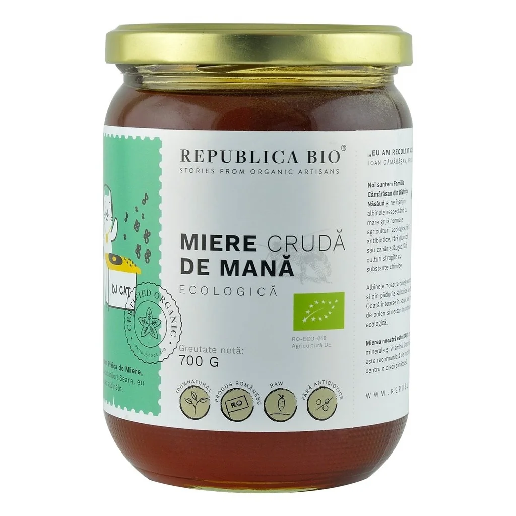 Miere de mana cruda, 700g, Republica Bio