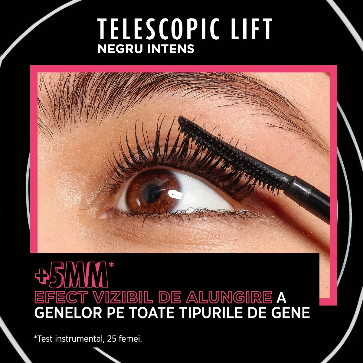 Mascara Telescopic Lift Extra Black, 6.4ml, L'Oreal Paris