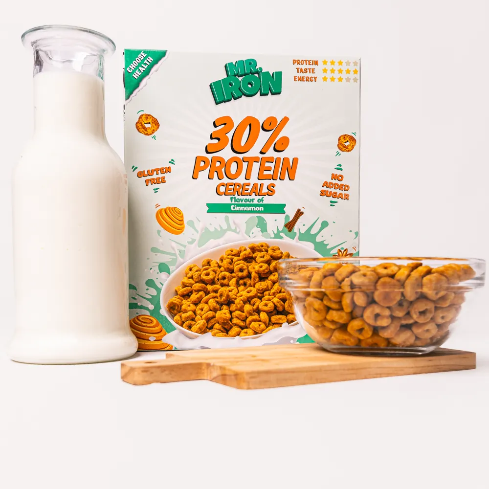 Cereale cu 30% proteina fara zahar low-carb gluten free si vegane Scortisoara, 250g, Mr. Iron 