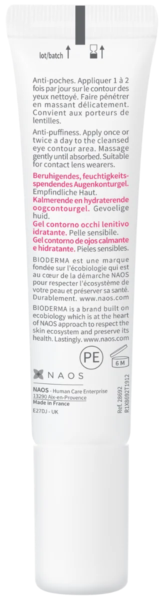 Gel contur ochi Sensibio, 15ml, Bioderma