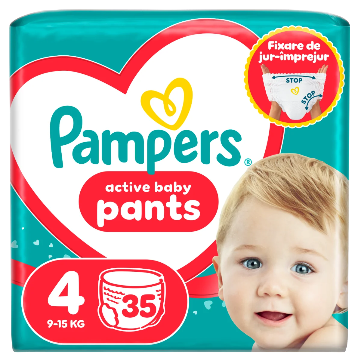 Scutece chilotel Pants Marimea 4 pentru 9-15kg, 35 bucati, Pampers