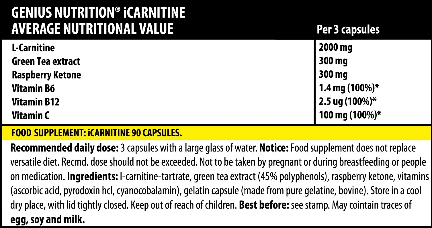 iCarnitine, 90 capsule, Genius Nutrition 