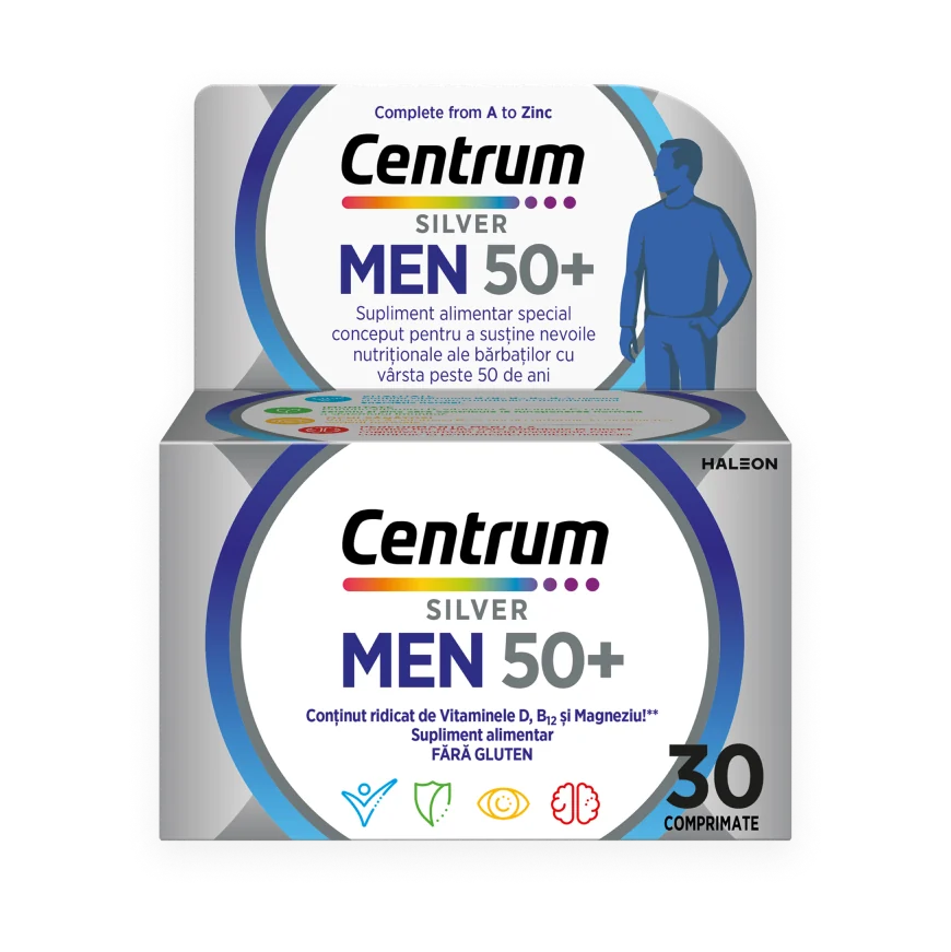 CENTRUM Silver 50+ pentru Barbati Complet de la A la Zinc CENTRUM Silver 50+ pentru Barbati Complet de la A la Zinc