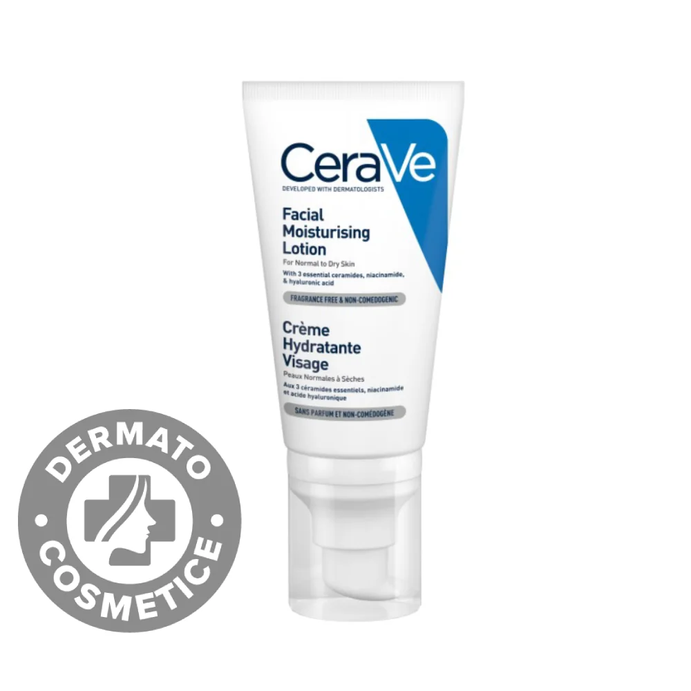 Crema hidratanta de fata pentru ten normal-uscat, 52ml, CeraVe 