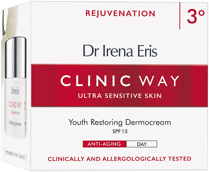 Crema de zi anti-aging netezire SPF15 Clinic Way 3°, 50ml, Dr. Irena Eris 