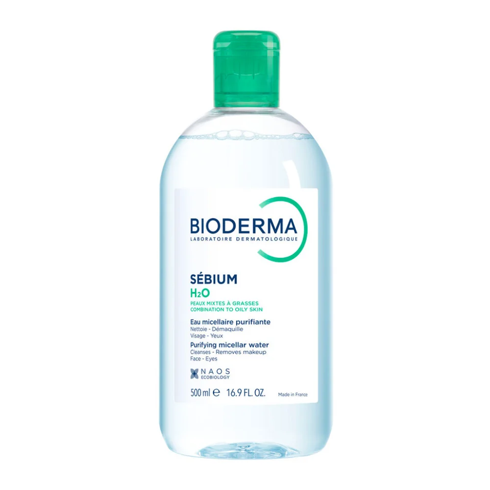 Apa micelara pentru ten gras si predispus la acnee Sebium H2O, 500ml, Bioderma