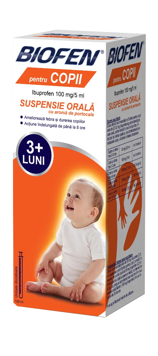 Biofen pentru copii 100 mg/ 5 ml suspensie orala, 100ml, Biofarm