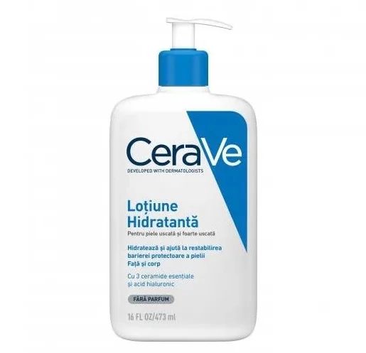 Lotiune hidratanta pentru fata si corp piele uscata si foarte uscata, 473ml, CeraVe