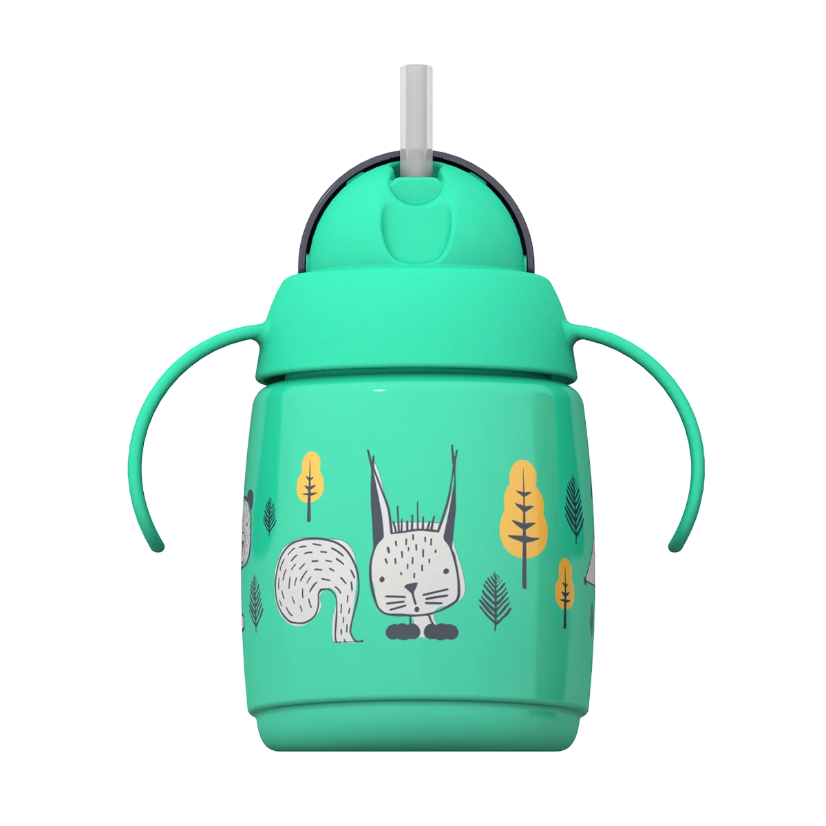 Cana cu pai si protectie Bacshield™ pentru +6 luni Verde, 300ml, Tommee Tippee