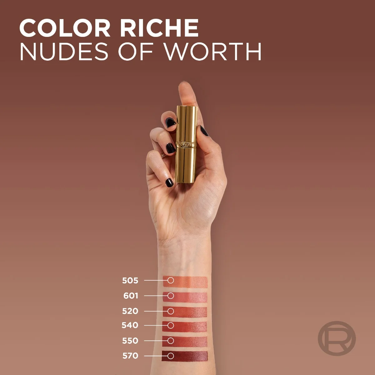 Ruj satinat Color Riche Nudes of Worth 601 Worth It, 4.8g, L'Oreal Paris