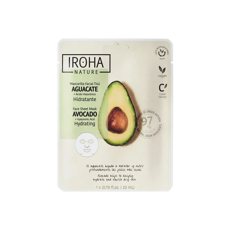 Masca de fata hidratanta cu avocado, 23ml, Iroha