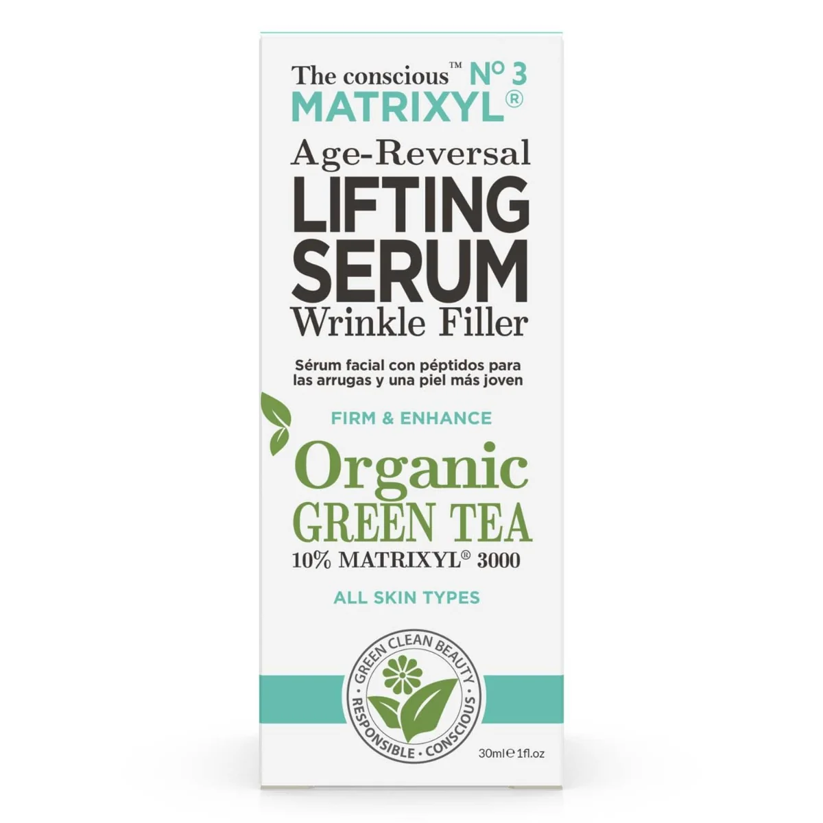 Ser cu efect de lifting cu Matrixyl si Ceai Verde, 30ml, The conscious