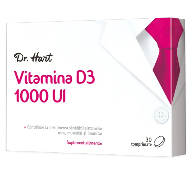 Dr.Hart Vitamina D3 1000UI, 30 comprimate