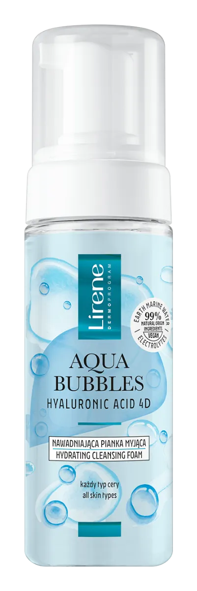 Spuma pentru curatare faciala cu acid hialuronic Aqua Bubbles, 150ml, Lirene