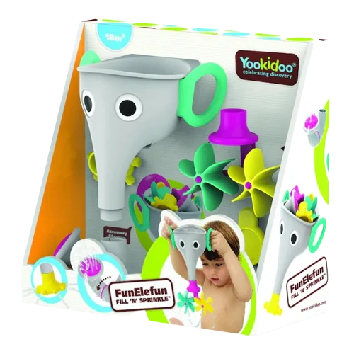Jucarie Elefant cu stropitoare pentru baie 18 luni+ Gri 40206, 1 bucata, Yookidoo