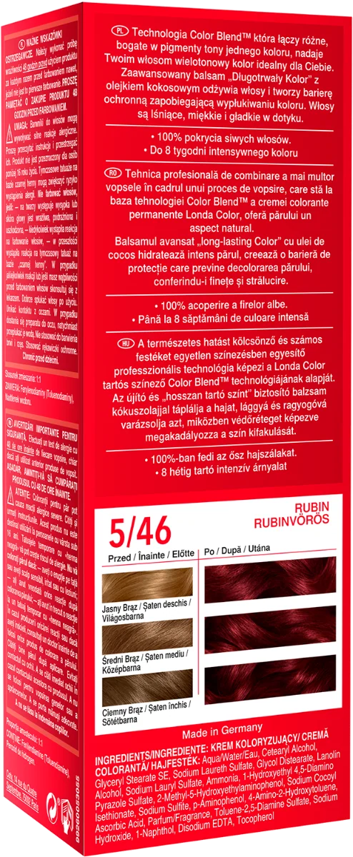 Vopsea de par permanenta 5/46 Rosu Rubin, 110ml, Londa 