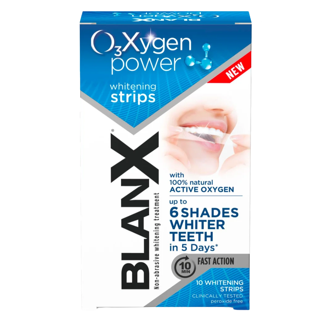 Benzi pentru albirea dintilor cu oxigen activ O3X, 5 x 2 bucati, BlanX