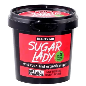 Scrub corporal cu trandafir salbatic si zahar organic Sugar Lady, 180g, Beauty Jar