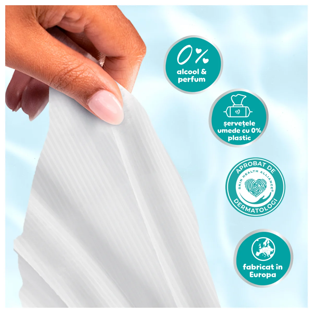 Servetele umede 99% apa cu lotiune usoara, 360 bucati, Pampers