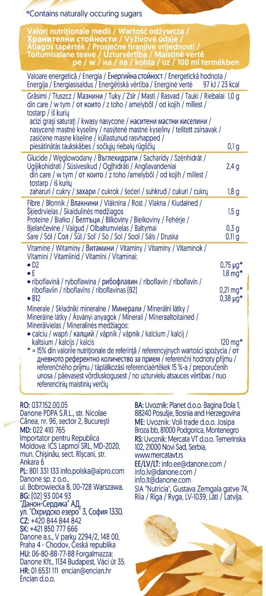 Bautura din ovaz si migdale, 1000ml, Alpro