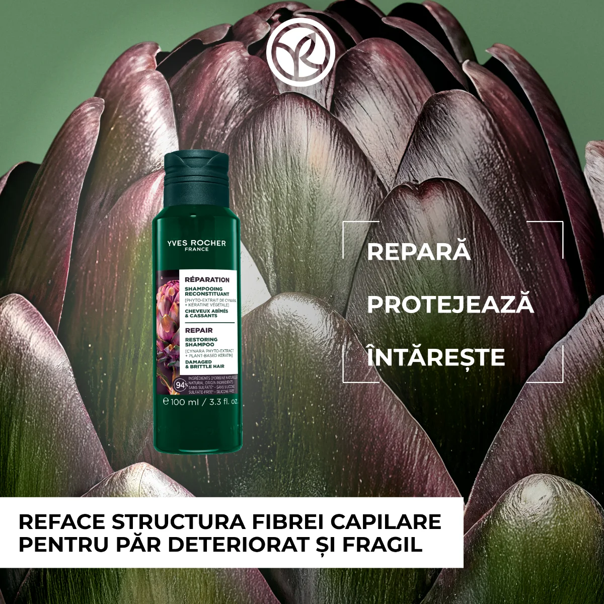 Sampon reparator pentru par, 100ml, Yves Rocher