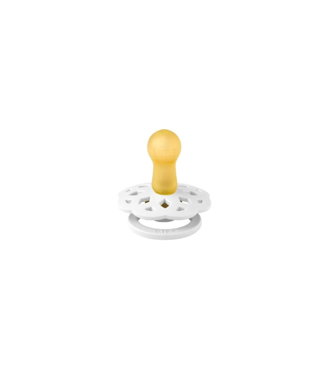 Suzeta din latex cu tetina rotunda pentru +6 luni Boheme White, 1 bucata, Bibs