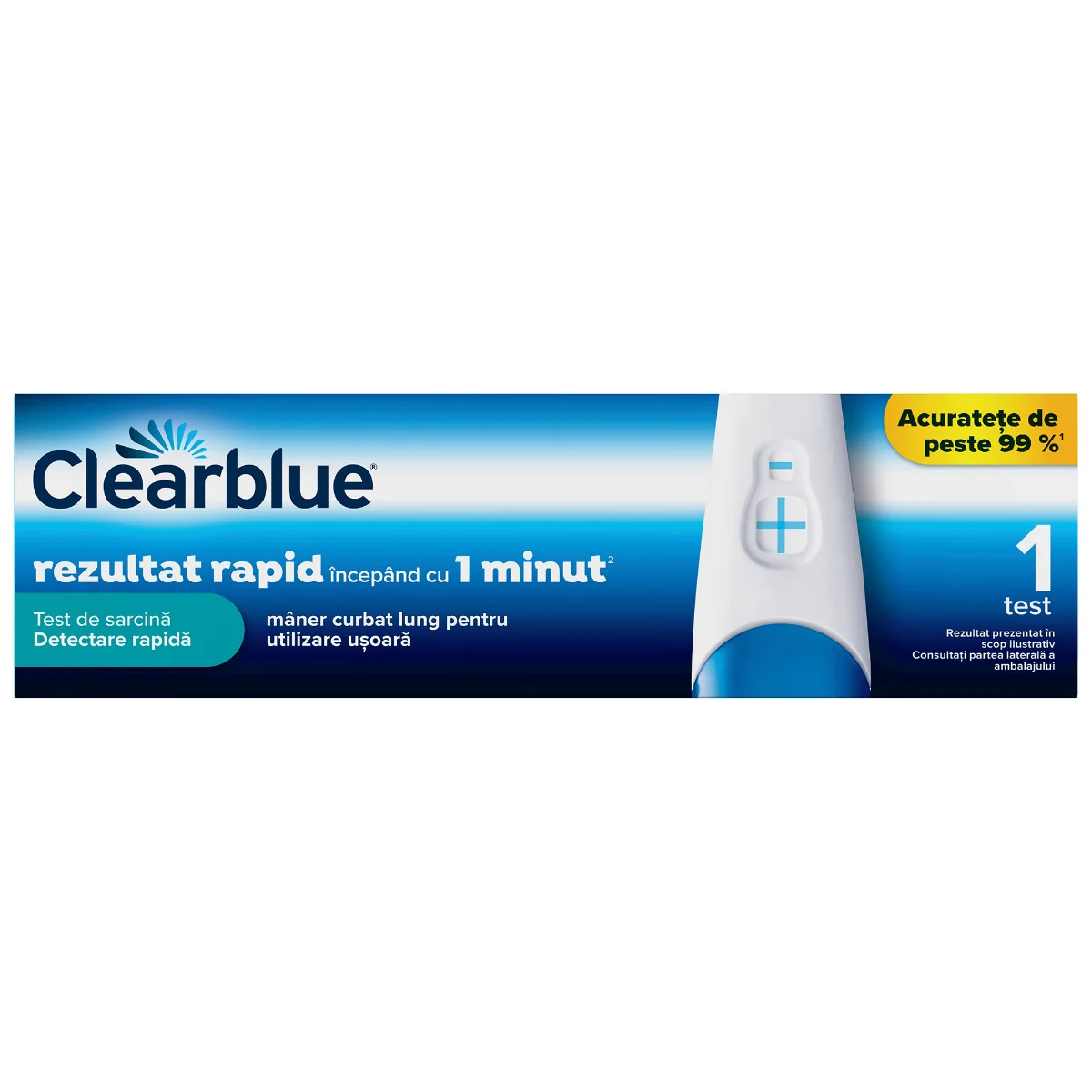 Test de sarcina detectare rapida, 1 bucata, Clearblue