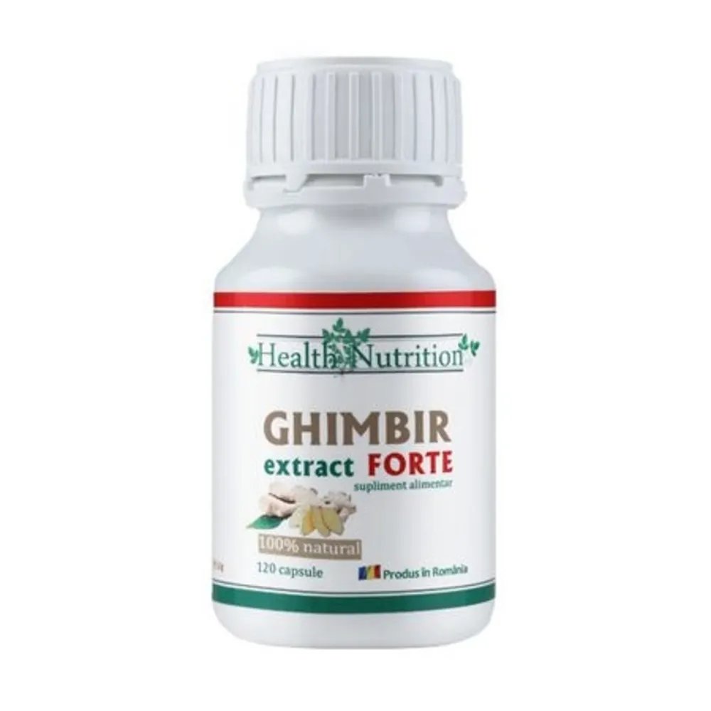 Ghimbir Extract Forte 100% natural, 120 capsule, Health Nutrition