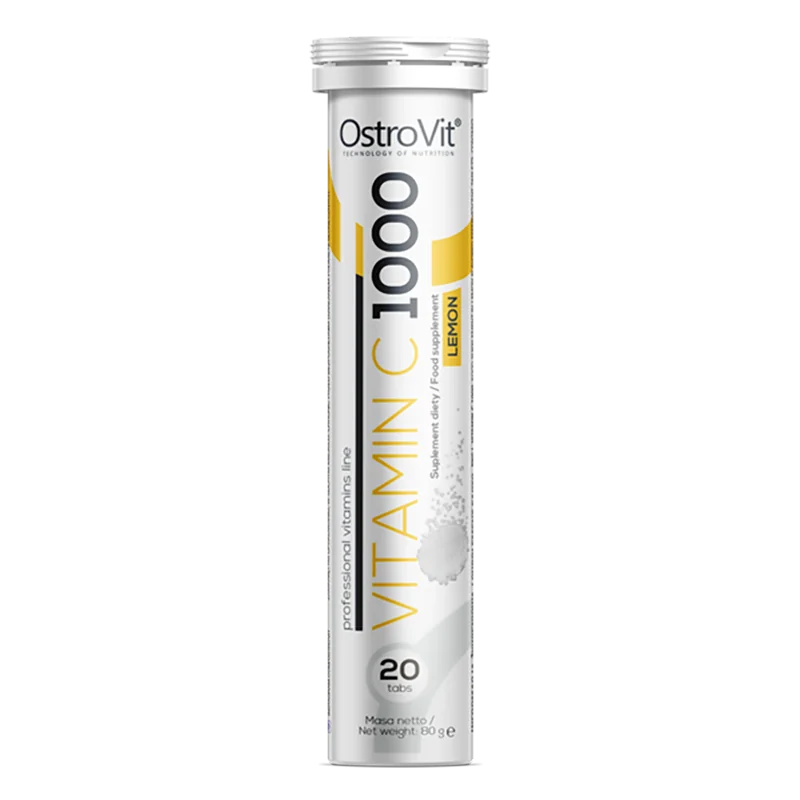 Vitamina C cu aroma de Lamaie 1000mg, 20 tablete efervescente, OstroVit